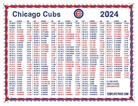 cubs schedule 2024 home games